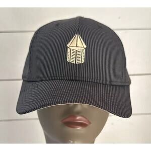 Legendary Headwear Golf Course Cap Hat Black Pinstripes Adjustable Strapback